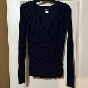 VENUS Women's Navy Long Sleeve Top